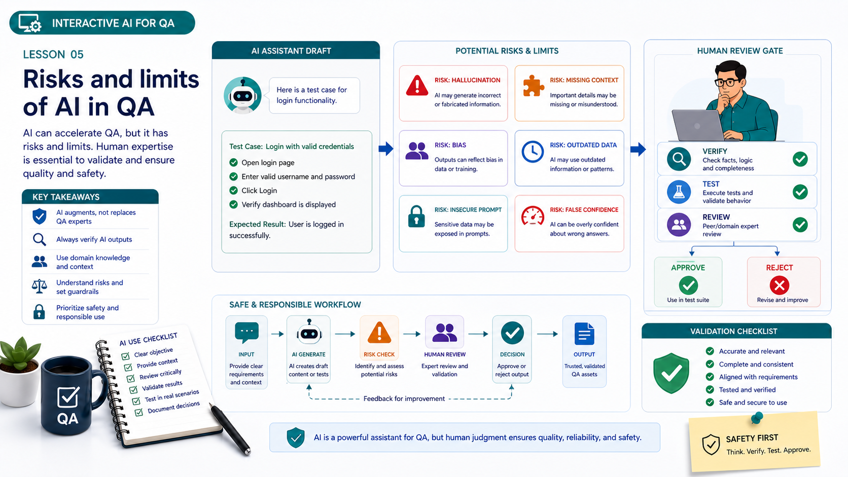 Risks and limits of AI in QA: Slide 1